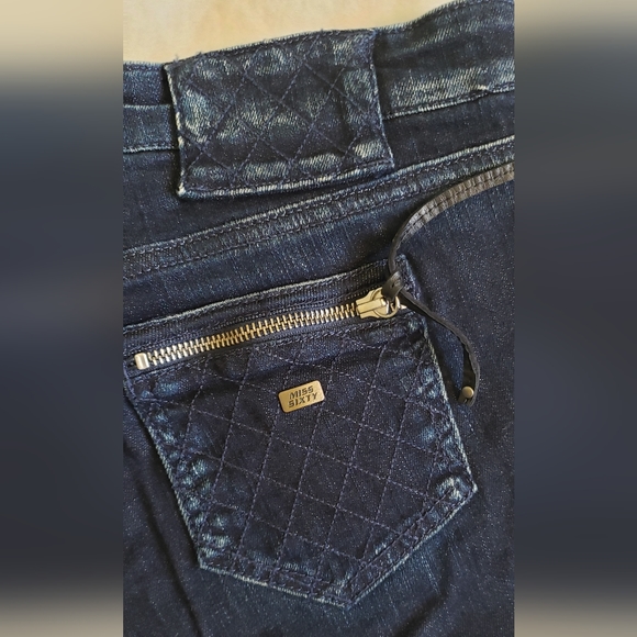 Vintage Miss Sixty Collection from Y2K era dark denim skinny jeans Size 28 US - Picture 6 of 8